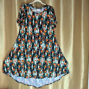 LuLaRoe Floral Patterned Dress With Pocket Upper Left Top. Size M Flowy, Summer.